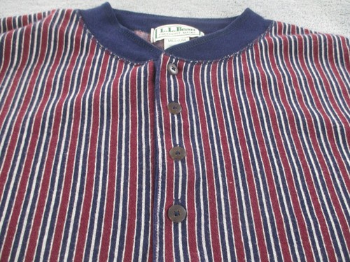 Vintage LL Bean Shirt Mens Medium Henley Long Sleeve Made USA 90s - Picture 2 of 11