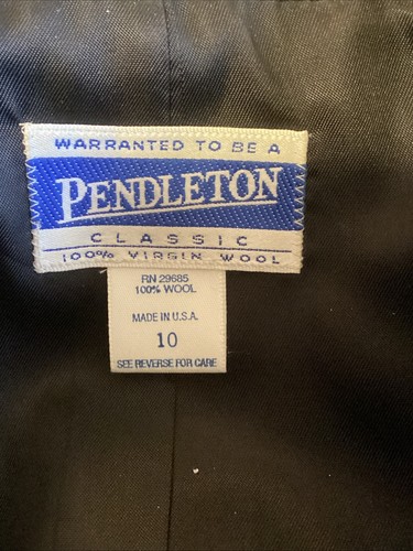 Pendleton 100% Schurwolle Blazer Sakko Gr. 10 schwarz zweireihig Goldknopf - Bild 11 von 11