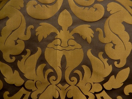 Dark Chocolate & Gold Woven Damask Drapery Panel-Fabric. 51" x 98" . F-298 - Picture 19 of 19