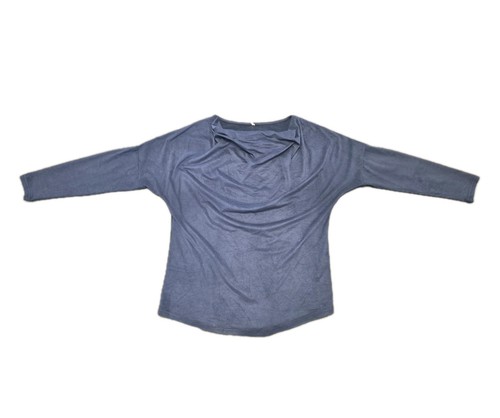 Shirt mit Wasserfallkragen, Blau, Gr. L