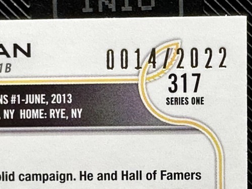 2022 Topps Series 1 Colin Moran #317 Gold Parallel 0014/2022 PIrates - Picture 2 of 5