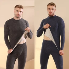 Autumn Winter New Men's Cashmere Silk Soft Comfortable Warm Underwear with Thick