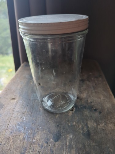 Vintage Kugelglas 32 Oz Fingerabdruck Muster, 770-46 A-6 weißer Deckel Top Zustand - Bild 1 von 5