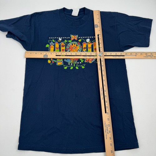 Vintage Mom Garden Schmetterling Marienkäfer Biene T-Shirt dunkelblau Tee Größe Large - Bild 2 von 6