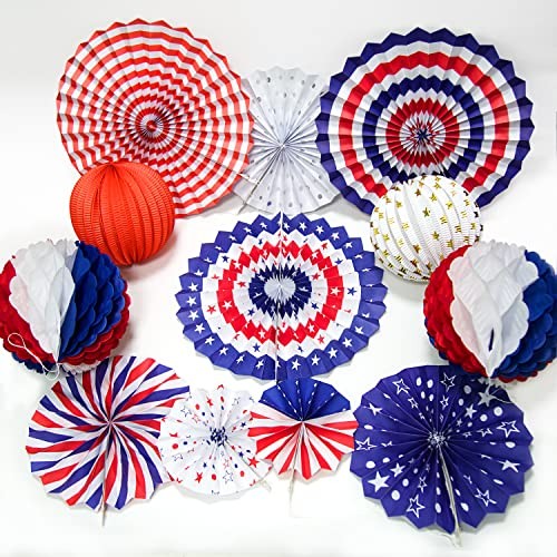 Patriotic Red Blue White Hanging Decorations 4th July Independence Day - Picture 5 of 7