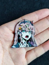 Darling in the Franxx Zero Two 02 Graffiti Art Enamel Pin Metal Badge Anime 1.8"