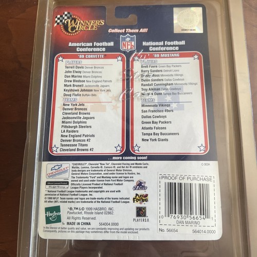 LE Hasbro Winners Circle NFL Dolphins Dan Marino 1999 Corvette w/ stand. 1:64 - Picture 5 of 7