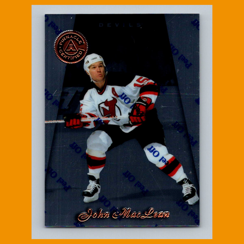Tarjeta de hockey John MacLean #91 1997 con certificación Pinnacle New Jersey Devils NHL CASI NUEVA - Imagen 1 de 3