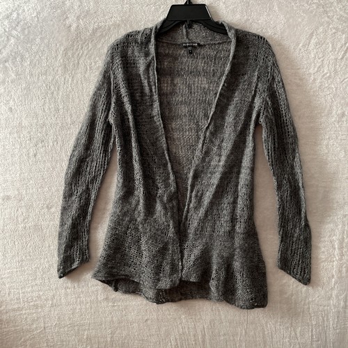 Eileen Fisher Womans Cardigan Top Gray Medium Solid Alpaca Wool Blend Sheer - 第 1/9 張圖片