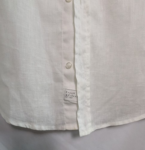 Frank & Eileen Hemd mit Kragen Relaxed Knopfleiste Größe L weiß Leinen - Bild 4 von 6