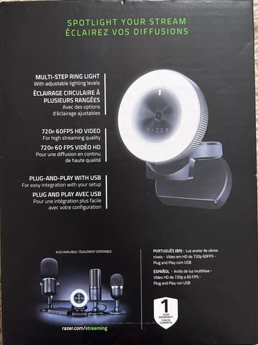 Razer Kiyo 1080p HD Webcam Streaming Kamera mit verstellbarem Ringlicht Gaming - Bild 2 von 3