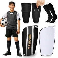 XZQTIVE Soccer Shin Guards with Shin Sleeves and Soccer Socks, Football Shin ...