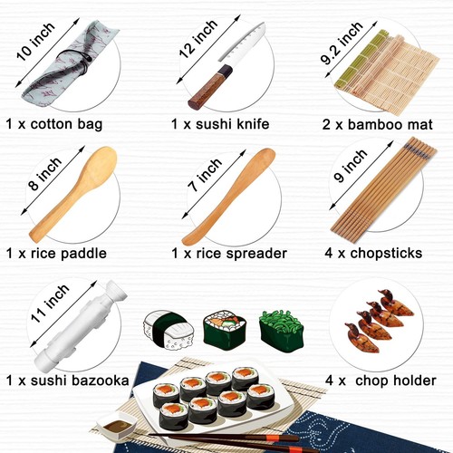 Sushi Making Kit for Beginners, All in One Sushi Maker Set with Sushi Mats Ba... - Picture 3 of 8