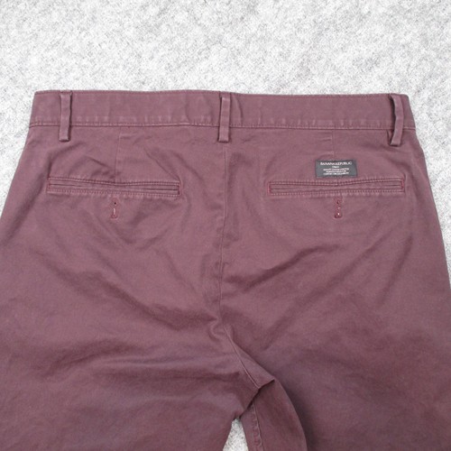 Pantaloni chino Banana Republic Fulton uomo 33x32* bordeaux elasticizzati abito casual - Foto 16 di 24