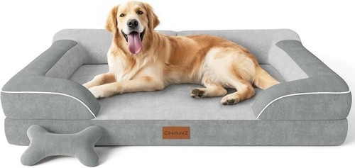 Extra großes Hundebett Orthopädisch Kühlgel Schaum Wasserdicht Waschbar Lounge - Bild 1 von 8