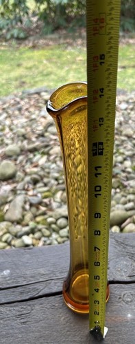 VINTAGE BLENKO 6928 ? KANAWHA? WHEAT AMBER SWUNG VASE 14” 2 AVAILABLE LISTED SEP - Picture 5 of 5