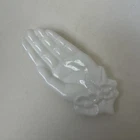 Vtg 1970s  Avon Hand Trinket Soap Dish White Milk Glass Flower Design USA 5.25”