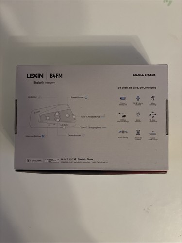 Lexin B4FM Doppelpack Bluetooth Gegensprechanlage Helmkopfhörer drahtlose Kommunikation - Bild 2 von 4