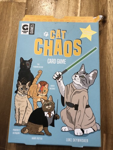 Cat Chaos Kids Card Game Celebrity Edition 2017 Complete Unplayed - Picture 1 of 5