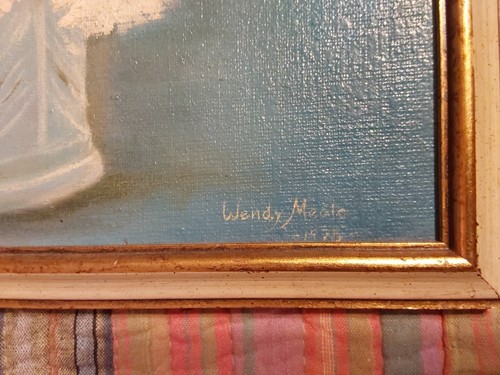 Vintage Floral Pink Blue Bouquet ORIGINAL Signed Framed 15" X 12" GC - Picture 4 of 7