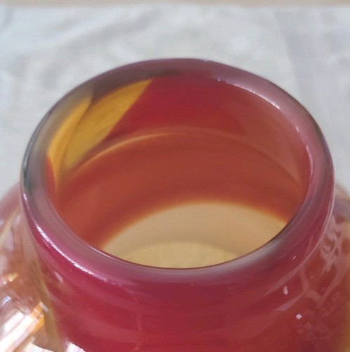 Waterford Evolution Red Sea Swirl 12" Vase 143380 Retired Art Glass - Picture 6 of 8