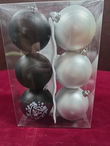 Las Vegas Raiders NFL 6er Pack Shatterproof Ornament Geschenkset - Bild 2 von 3