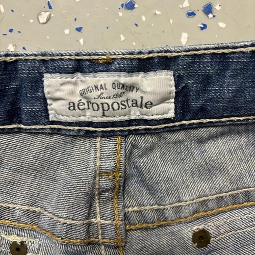Aeropostale Womens Distressed Bermuda Shorts Size 7/8 Low rise Blue Cotton Denim - Picture 2 of 6