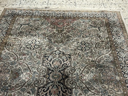 Kaschmir Seide Teppich Perser Orient Rug 193x123cm Brücke Läufer Alt Vintage - Bild 4 von 15