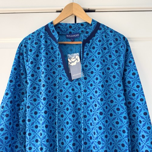 Ro’s Garden Kleid Langarm A-Linie Etuikleid blau Print Biesen Größe L - Bild 3 von 6