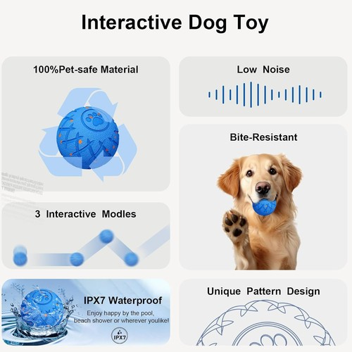 Juguete interactivo inteligente para perros, movimiento automático, rebote y estimulación, E-TPU - Imagen 4 de 4