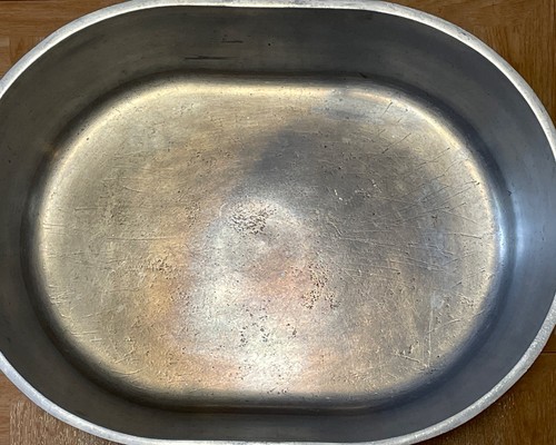 Girarrosto Pre-1936 Silver Seal Vintage 12x17" con coperchio pentole alluminio raro - Foto 5 di 13