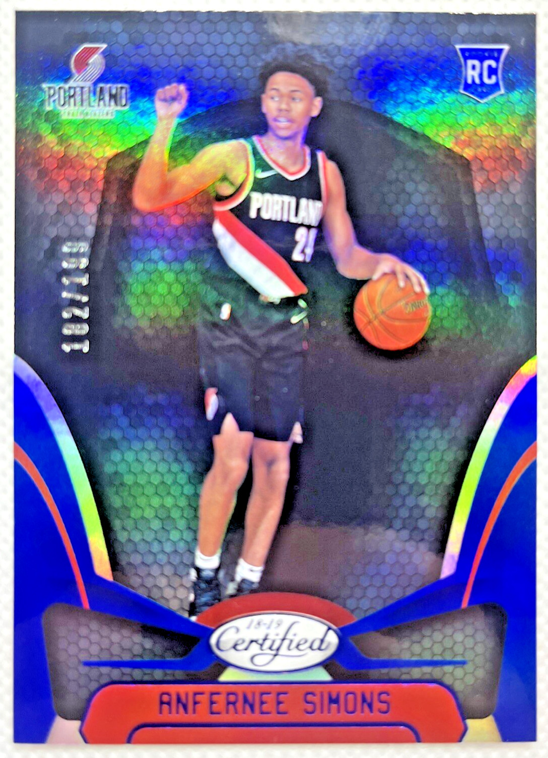 2018-19 Certified Mirror Blue /199 Anfernee Simons #174 Rookie RC
