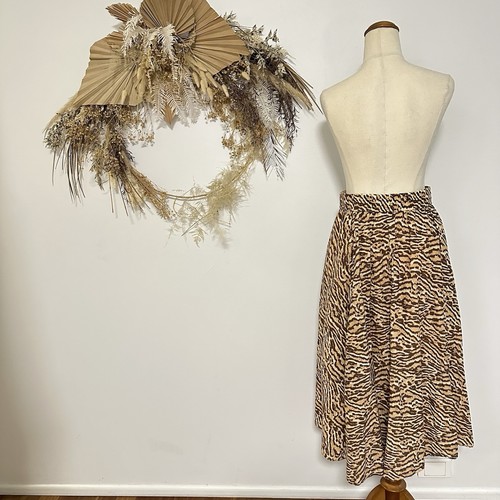 Witchery Animal Leopard Print Cotton Midi Skirt Peasant A Line Boho Size 6-8 - Picture 11 of 16