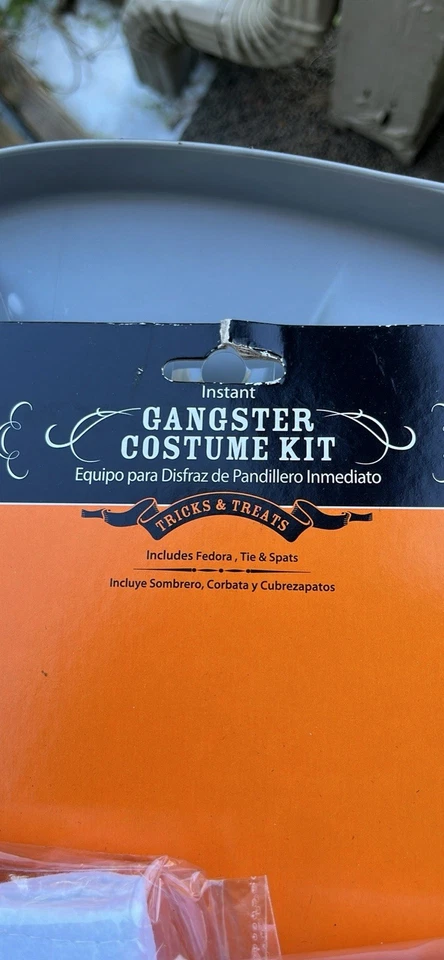 Disfraz de gángster sombrero Fedora de lujo blanco, negro Foto 2 de 4