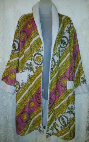 Versace Limited Edition Medusa Head Baroque Bathrobe Pink Gold Unisex No Tie S - Picture 5 of 10