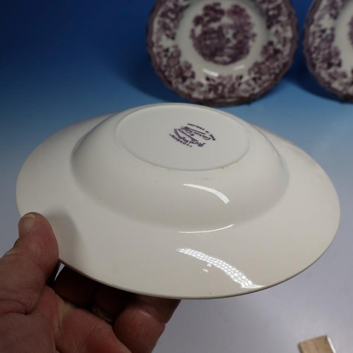 Royal Staffordshire Clarice Cliff Tonquin Plum - 3 Soup Bowls - 8 inches - Picture 4 of 5