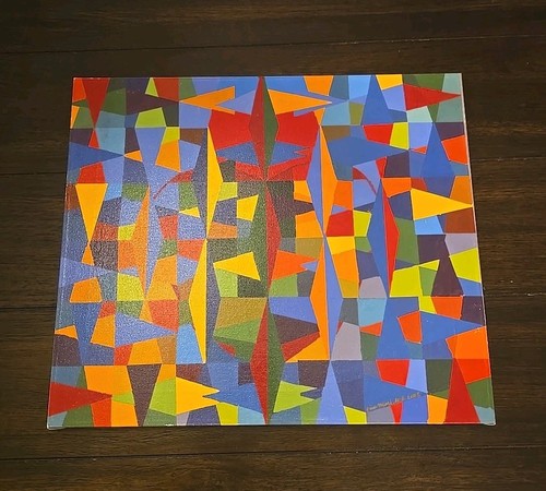 abstract geometric acrylic painting on canvas original