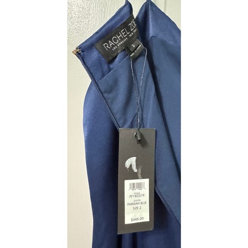 NWT Rachel Zoe Blue Silky Fringe Brighton Midi Dress Size 2 - Picture 12 of 14