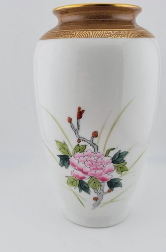 Beautiful Asian VASE Birds Floral Flowers 7 1/2 in Japan Vintage Excellent Cond - Bild 4 von 8