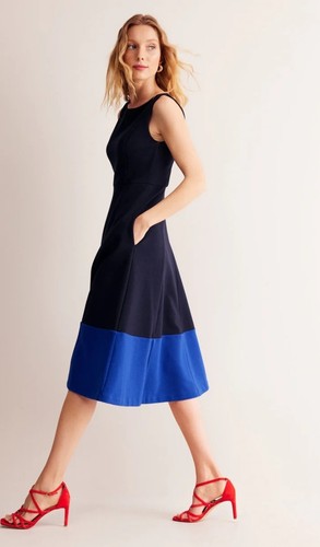 Boden Scarlet Ottoman Ponte Dress Navy & Surf RRP £119 UK 10P D0918 Preloved A1 - Picture 9 of 9