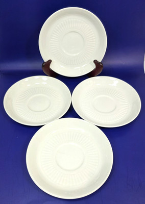 Adams Real English Ironstone EMPRESS White Ribbed Saucers 5 3/4'' Set of 4