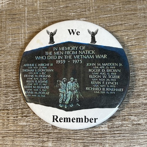 3” We Remember Vietnam War Wall Veteran Pin Pinback Cause Button In Memory - Picture 1 of 9