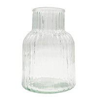 Glas Vase Klar Geriffelt Ca. 20 Cm Dekoartion Hochzeitsdeko Tischdeko