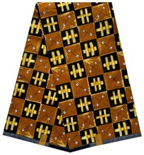 6 Yards African Wax Print Polycotton Fabric For Sewing Dressmaking Crafting