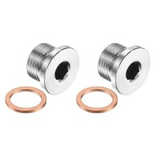 2 Pcs M16 x 1.5 Pipe Plug Fitting, Internal Hex Head Socket 304 Stainless Steel