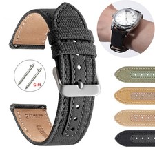 20mm 22mm Men Watch Band Quick Release Replacement Nylon Leather Watch Strap