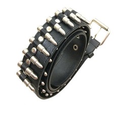 1Pc Men Casual Punk Belt with Alloy Buckle Stylish Artificial Waistband