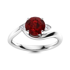 925 Sterling Silver Garnet Gemstone Three-Stone Unique Ring Jewelry