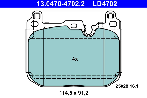 ATE 13.0470-4702.2 Bremsbelagsatz, Scheibenbremse FüR Bmw,Mini-image