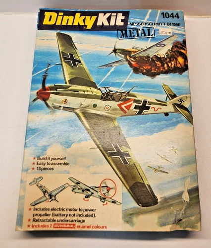 Vintage 1970s Dinky Diecast Plane Model Kit #1044 Messerschmitt BF 109E. NOS